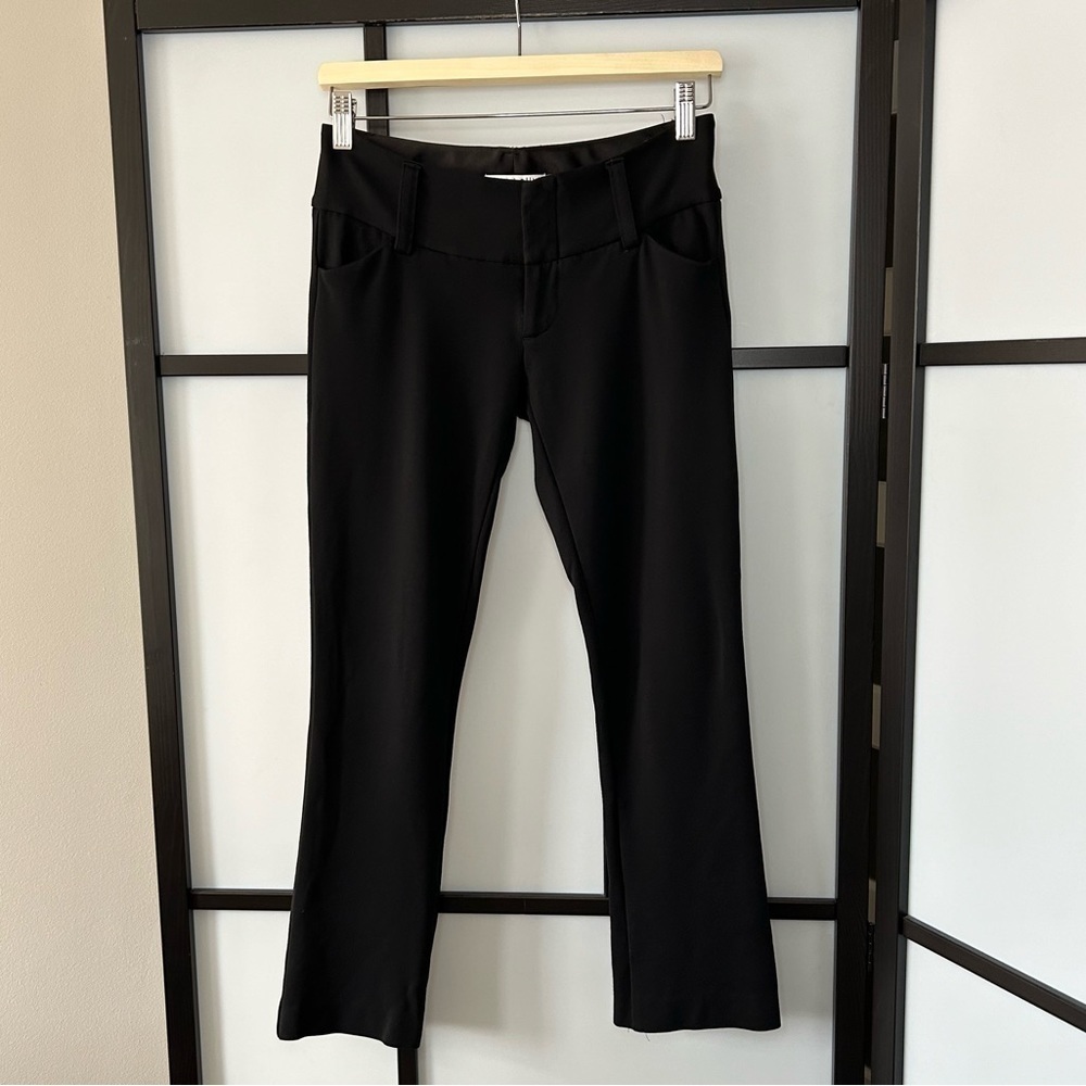 [2] Alice + Olivia Black Crop Faux Pocket Low Waist Trousers Petite Fit